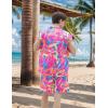 imageUOUA Men 80s Outfit 90s Costume 2 Piece Shorts Set Themed Party ClothesPink Print