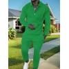imageUOUA Mens 2 Piece Set Casual Outfits Polo Long Sleeve Shirt ampamp Pants Track Suit Loungewear Athletic SweatsuitGreen