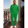 imageUOUA Mens 2 Piece Set Casual Outfits Polo Long Sleeve Shirt ampamp Pants Track Suit Loungewear Athletic SweatsuitGreen