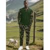 imageUOUA Mens 2 Piece Set Casual Outfits Polo Long Sleeve Shirt ampamp Pants Track Suit Loungewear Athletic SweatsuitGreen Camouflage