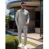 imageUOUA Mens 2 Piece Set Casual Outfits Polo Long Sleeve Shirt ampamp Pants Track Suit Loungewear Athletic SweatsuitGrey