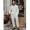 imageUOUA Mens 2 Piece Set Casual Outfits Polo Long Sleeve Shirt ampamp Pants Track Suit Loungewear Athletic SweatsuitWhite