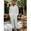 imageUOUA Mens 2 Piece Set Casual Outfits Polo Long Sleeve Shirt ampamp Pants Track Suit Loungewear Athletic SweatsuitWhite
