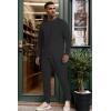 imageUOUA Mens 2 Piece Sweat Suits Set Long Sleeve Sweatshirt Jogging Sweatpants Tracksuits OutfitsBlack