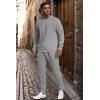 imageUOUA Mens 2 Piece Sweat Suits Set Long Sleeve Sweatshirt Jogging Sweatpants Tracksuits OutfitsGrey