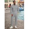 imageUOUA Mens 2 Piece Sweat Suits Set Long Sleeve Sweatshirt Jogging Sweatpants Tracksuits OutfitsGrey