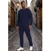 imageUOUA Mens 2 Piece Sweat Suits Set Long Sleeve Sweatshirt Jogging Sweatpants Tracksuits OutfitsNavy Blue