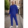 imageUOUA Mens 2 Piece Sweat Suits Set Long Sleeve Sweatshirt Jogging Sweatpants Tracksuits OutfitsRoyal Blue