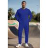 imageUOUA Mens 2 Piece Sweat Suits Set Long Sleeve Sweatshirt Jogging Sweatpants Tracksuits OutfitsRoyal Blue