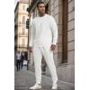 imageUOUA Mens 2 Piece Sweat Suits Set Long Sleeve Sweatshirt Jogging Sweatpants Tracksuits OutfitsWhite