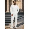 imageUOUA Mens 2 Piece Sweat Suits Set Long Sleeve Sweatshirt Jogging Sweatpants Tracksuits OutfitsWhite