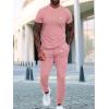 imageUOUA Mens 2 Piece Sweatsuits Outfits Short Sleeve Pullover Loungewear ampamp Joggers Sweatpants Summer Casual Track Suits Set Pink M 3XL