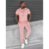 imageUOUA Mens 2 Piece Sweatsuits Outfits Short Sleeve Pullover Loungewear ampamp Joggers Sweatpants Summer Casual Track Suits Set Pink M 3XL