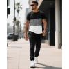 imageUOUA Mens 2 Piece Sweatsuits Outfits Short Sleeve Pullover Loungewear ampamp Joggers Sweatpants Summer Casual Track Suits SetBlackblockgrey