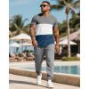 imageUOUA Mens 2 Piece Sweatsuits Outfits Short Sleeve Pullover Loungewear ampamp Joggers Sweatpants Summer Casual Track Suits SetGreyblockwhite