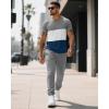 imageUOUA Mens 2 Piece Sweatsuits Outfits Short Sleeve Pullover Loungewear ampamp Joggers Sweatpants Summer Casual Track Suits SetGreyblockwhite