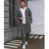 imageUOUA Mens 2 Piece Tracksuit Set Casual Sweatsuit Outfits Zipup Hoodie Sweatshirt ampamp Jogging SweatpantsM008darkgrey