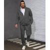 imageUOUA Mens 2 Piece Tracksuit Set Casual Sweatsuit Outfits Zipup Hoodie Sweatshirt ampamp Jogging SweatpantsM008darkgrey