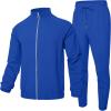 imageUOUA Mens 2 Piece Tracksuit Sets Casual Sweat Suits Outfit FullZip Jacket Jogging Pants Set for Sport AthleticBlue