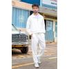 imageUOUA Mens 2 Piece Tracksuit Sets Casual Sweat Suits Outfit FullZip Jacket Jogging Pants Set for Sport AthleticWhite