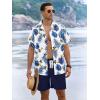 imageUOUA Mens Beach 2 Piece Outfits Hawaiian Flower Button Down Shirts and Shorts Sets BlueMonstera XL