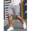 imageUOUA Mens Casual 7quot Shorts Drawstring Elastic Waist Texture Summer Beach Sweat Shorts with PocketsGrey