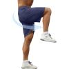 imageUOUA Mens Casual 7quot Shorts Drawstring Elastic Waist Texture Summer Beach Sweat Shorts with PocketsNavyblue