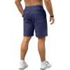 imageUOUA Mens Casual 7quot Shorts Drawstring Elastic Waist Texture Summer Beach Sweat Shorts with PocketsNavyblue