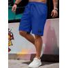 imageUOUA Mens Casual 7quot Shorts Drawstring Elastic Waist Texture Summer Beach Sweat Shorts with PocketsRoyalblue