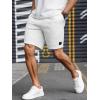 imageUOUA Mens Casual 7quot Shorts Drawstring Elastic Waist Texture Summer Beach Sweat Shorts with PocketsWhite