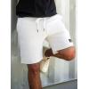 imageUOUA Mens Casual 7quot Shorts Drawstring Elastic Waist Texture Summer Beach Sweat Shorts with PocketsWhite