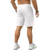 imageUOUA Mens Casual 7quot Shorts Drawstring Elastic Waist Texture Summer Beach Sweat Shorts with PocketsWhite