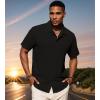 imageUOUA Mens Casual Button Down Shirts Short Sleeve Summer Textured Tops for Beach VacationBlack