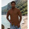 imageUOUA Mens Casual Button Down Shirts Short Sleeve Summer Textured Tops for Beach VacationBrown