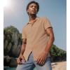 imageUOUA Mens Casual Button Down Shirts Short Sleeve Summer Textured Tops for Beach VacationKhaki