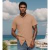 imageUOUA Mens Casual Button Down Shirts Short Sleeve Summer Textured Tops for Beach VacationKhaki