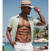 imageUOUA Mens Casual Button Down Shirts Short Sleeve Summer Textured Tops for Beach VacationPea Green