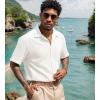 imageUOUA Mens Casual Button Down Shirts Short Sleeve Summer Textured Tops for Beach VacationWhite