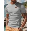 imageUOUA Mens Crewneck Sweatshirts Soild Color Geometric Texture T Shirts Short Sleeve Casual Pullover ShirtGrey