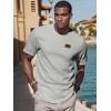 imageUOUA Mens Crewneck Sweatshirts Soild Color Geometric Texture T Shirts Short Sleeve Casual Pullover ShirtGrey