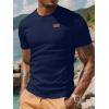 imageUOUA Mens Crewneck Sweatshirts Soild Color Geometric Texture T Shirts Short Sleeve Casual Pullover ShirtNavyblue