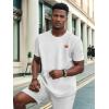 imageUOUA Mens Crewneck Sweatshirts Soild Color Geometric Texture T Shirts Short Sleeve Casual Pullover ShirtWhite