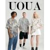 imageUOUA Mens Graphic Tees Vintage TShirts Oversized Letter Print Casual Crewneck Cotton Top Short Sleeve Rapper StreetwearBeige Branches