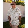 imageUOUA Mens Graphic Tees Vintage TShirts Oversized Letter Print Casual Crewneck Cotton Top Short Sleeve Rapper StreetwearBeige Branches