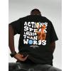 imageUOUA Mens Graphic Tees Vintage TShirts Oversized Letter Print Casual Crewneck Cotton Top Short Sleeve Rapper StreetwearShout Skull Graphic
