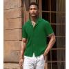 imageUOUA Mens Summer Button Down Shirts Short Sleeve Textured Beach Shirt Casual Hawaiian Vacation TopsEmerald