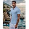 imageUOUA Mens Summer Button Down Shirts Short Sleeve Textured Beach Shirt Casual Hawaiian Vacation TopsLight Blue