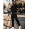imageUOUA Mens Sweat Suits Set Tracksuit 2 Piece Outfits Short Sleeve Casual Sweatshirt ampamp Loose Jogging PantsBlack