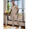 imageUOUA Mens Sweat Suits Set Tracksuit 2 Piece Outfits Short Sleeve Casual Sweatshirt ampamp Loose Jogging PantsKhaki