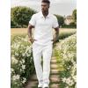 imageUOUA Mens Sweat Suits Set Tracksuit 2 Piece Outfits Short Sleeve Casual Sweatshirt ampamp Loose Jogging PantsWhite